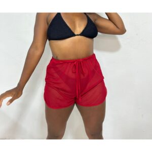 Short de Tule Transparente Verão Praia