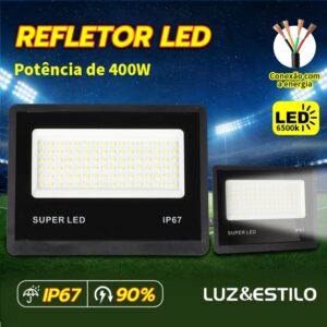 Refletor LED 400W Impermeável IP67