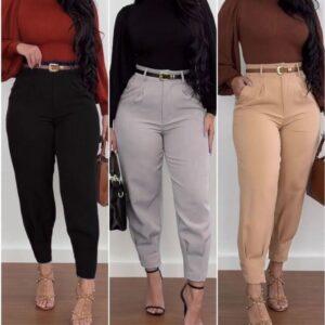 Calça Alfaiataria Feminina Cintura Alta P-G3