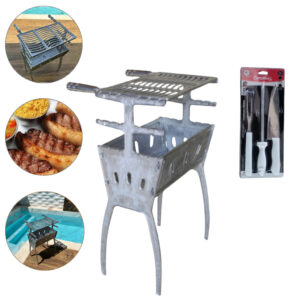 Churrasqueira Desmontável Alumínio Fundido 81cm