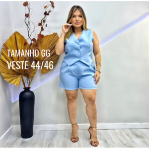 Conjunto Alfaiataria Short e Colete Candy Color