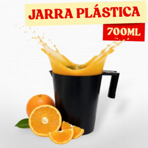 Jarra Plástica Preta 700ml com Alça