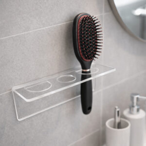 Suporte Acrílico para Escova Cabelo Cristal