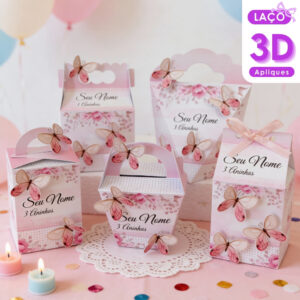 Kit Montar Jardim das Borboletas Rosa Personalizado