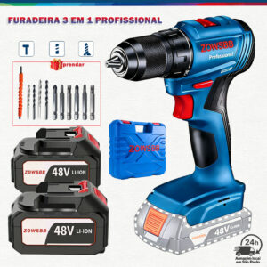 Furadeira Impacto 48V Lítio Bosch - Kit Completo