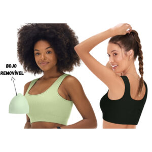 Top Fitness Bojo Removível Sem Costura