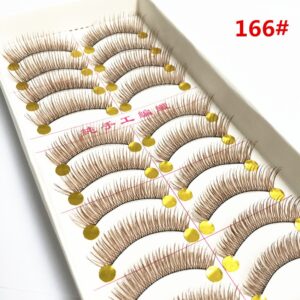 Cílios Postiços Marrons à Mão - 10 Pares