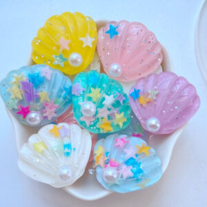 Pendants de Resina Coloridos com Pérolas para Artesanato