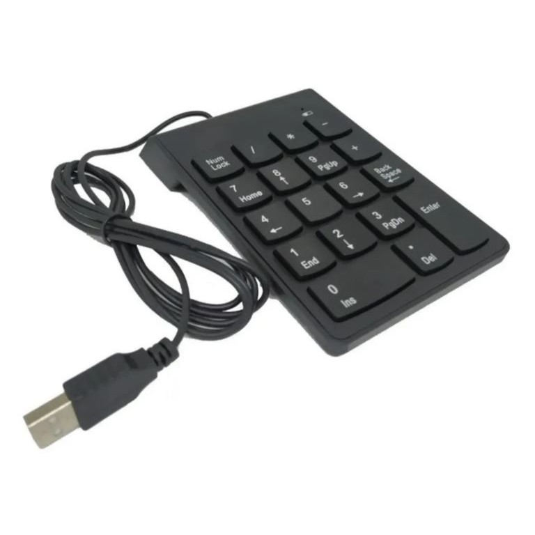 Mini Teclado Numérico USB com Fio 18 Teclas p/ Notebook PC 1 Mini Teclado Numérico USB com Fio 18 Teclas p/ Notebook PC