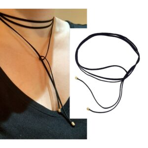 Choker Camurça Preta Dourado