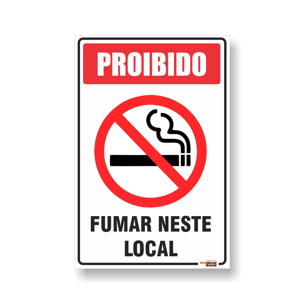 Placa Proibido Fumar PVC 20x30cm 1 Placa Proibido Fumar PVC 20x30cm