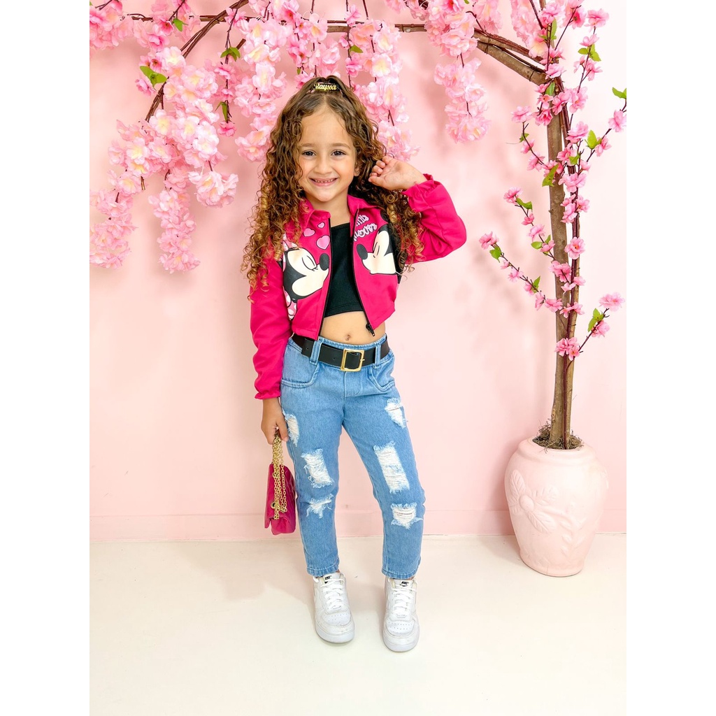 Conjunto Infantil Menina Minnie 4 Pe?as 1 Conjunto Infantil Menina Minnie 4 Peças