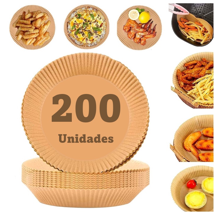Forro Papel Airfryer 200 Unidades 1 Forro Papel Airfryer 200 Unidades