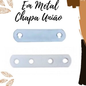 Chapas de União Reta Aço Zincado 2/4 Furos
