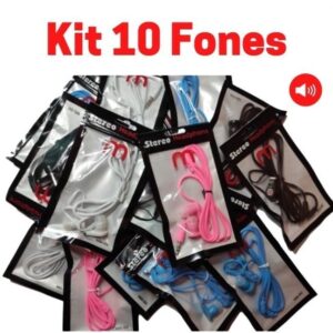 Fones de Ouvido Stereo Coloridos (Kit 10)