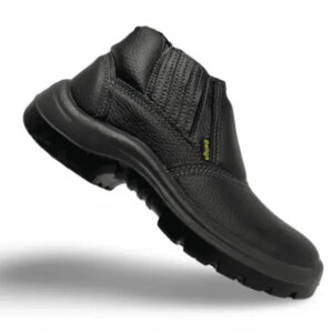 Botina Segurança Elástico Couro Vaqueta Bellga