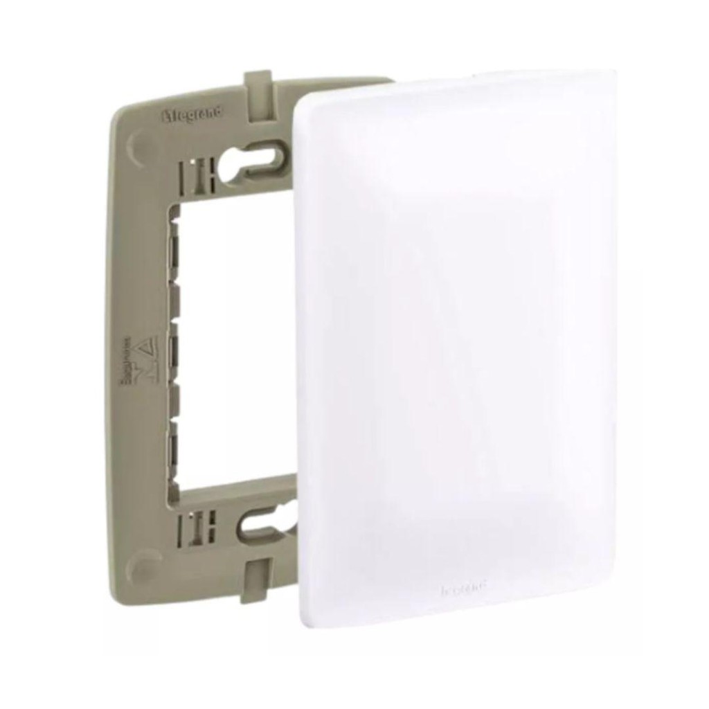 Placa Cega Zeffia Branco + Suporte 4x2 1 Placa Cega Zeffia Branco + Suporte 4x2