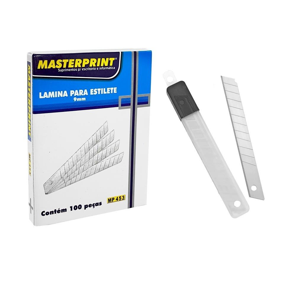 Lâmina Estilete 9mm 100 Unidades Masterprint 1 Lâmina Estilete 9mm 100 Unidades Masterprint