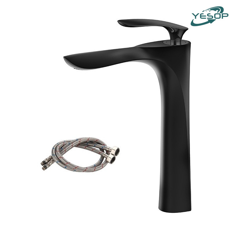 Torneira Monocomando Bica Alta Preta 30cm 1 Torneira Monocomando Bica Alta Preta 30cm
