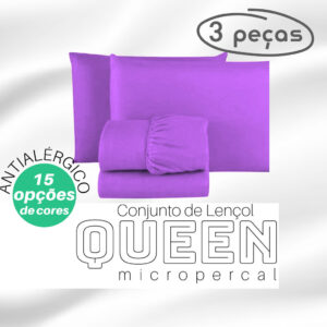 Jogo de Lençol Queen Box 3 Peças Liso