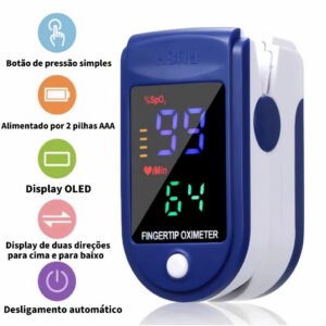 Oxímetro de Dedo SpO₂ e Pulso - Monitor Saúde