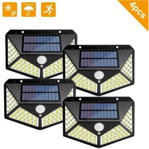 Luminária Solar LED 100 Leds Sensor Presença