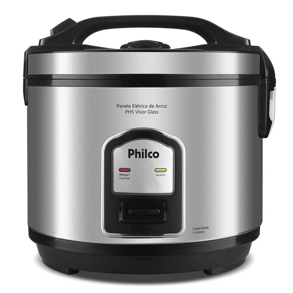 Panela de Arroz Philco 5 X?caras Inox Visor Glass 1 Panela de Arroz Philco 5 Xícaras Inox Visor Glass