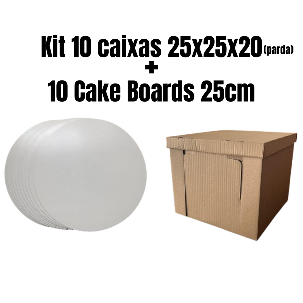 Caixas Parda para Bolo + Cake Board MDF 1 Caixas Parda para Bolo + Cake Board MDF