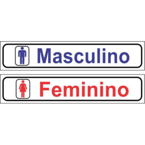 Placas Sinalização Banheiro Masculino/Feminino