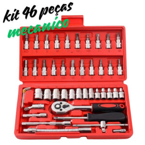 Jogo de Soquete 46 Peças Catraca Resistente