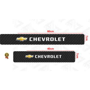 Adesivo Soleira Porta Carro Fibra Carbono Chevrolet