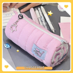 Estojo de Lápis Rosa com Grande Capacidade