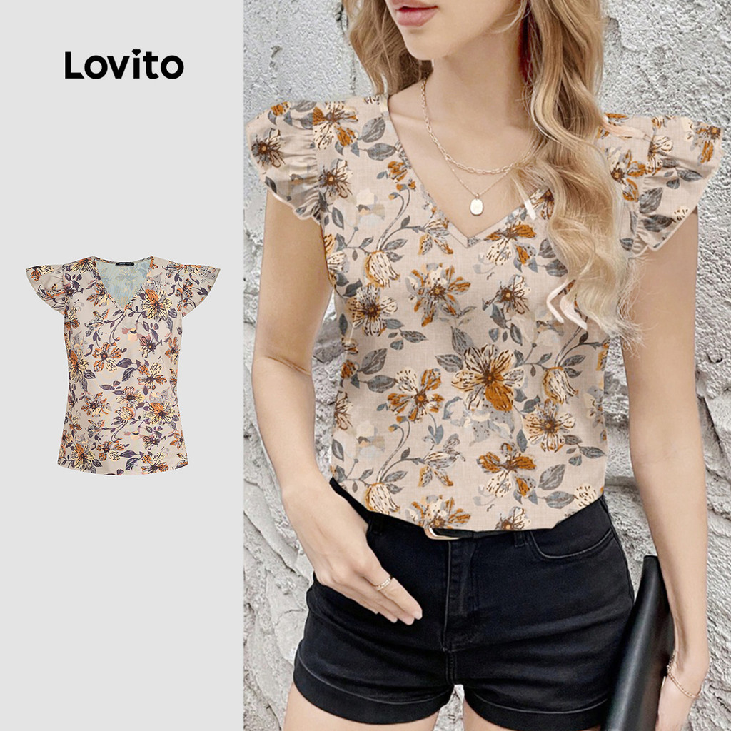 Blusa Feminina Floral Babado Estampada 1 Blusa Feminina Floral Babado Estampada