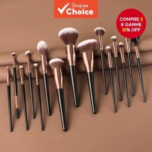 Kit Pincéis Maquiagem 15 Peças Profissional