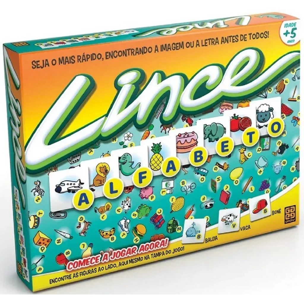 Jogo de Tabuleiro Lince Alfabeto 1 Jogo de Tabuleiro Lince Alfabeto