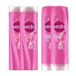Kit 2 Shampoos + 2 Condicionador Seda Ceramidas