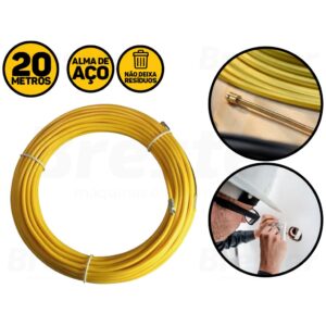 Guia Passa Fio Sonda De Pvc Alma De Aço Profissional 20 Mts Fertak 5020