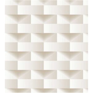 Papel de Parede 3D Tijolinho Bege 1m - Auto Colante