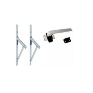 Kit Janela Maxim Ar - Braço 30cm - C/ Fecho - Madeira e Alumínio