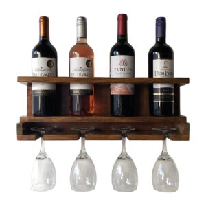 Adega de Vinho com Porta Taças em Madeira
