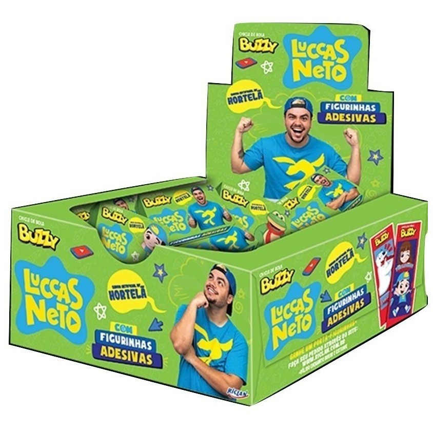 Chiclete Luccas Neto Hortelã Buzzy - 90 Un 1 Chiclete Luccas Neto Hortelã C/90 - Buzzy