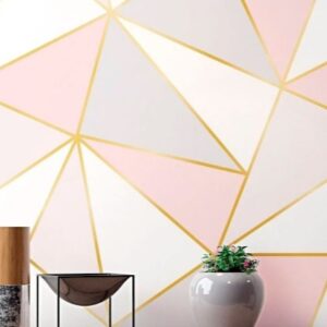 Papel de Parede Rosê Gold Geométrico 2,50m x 0,40m