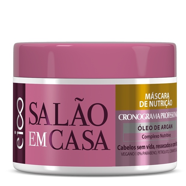M?scara ?leo de Argan Eico Cabelos Resssecados 1 Eico Máscara Nutrição Salão Em Casa Cronograma Óleo de Argan Cabelos Ressacados Opacos 270g