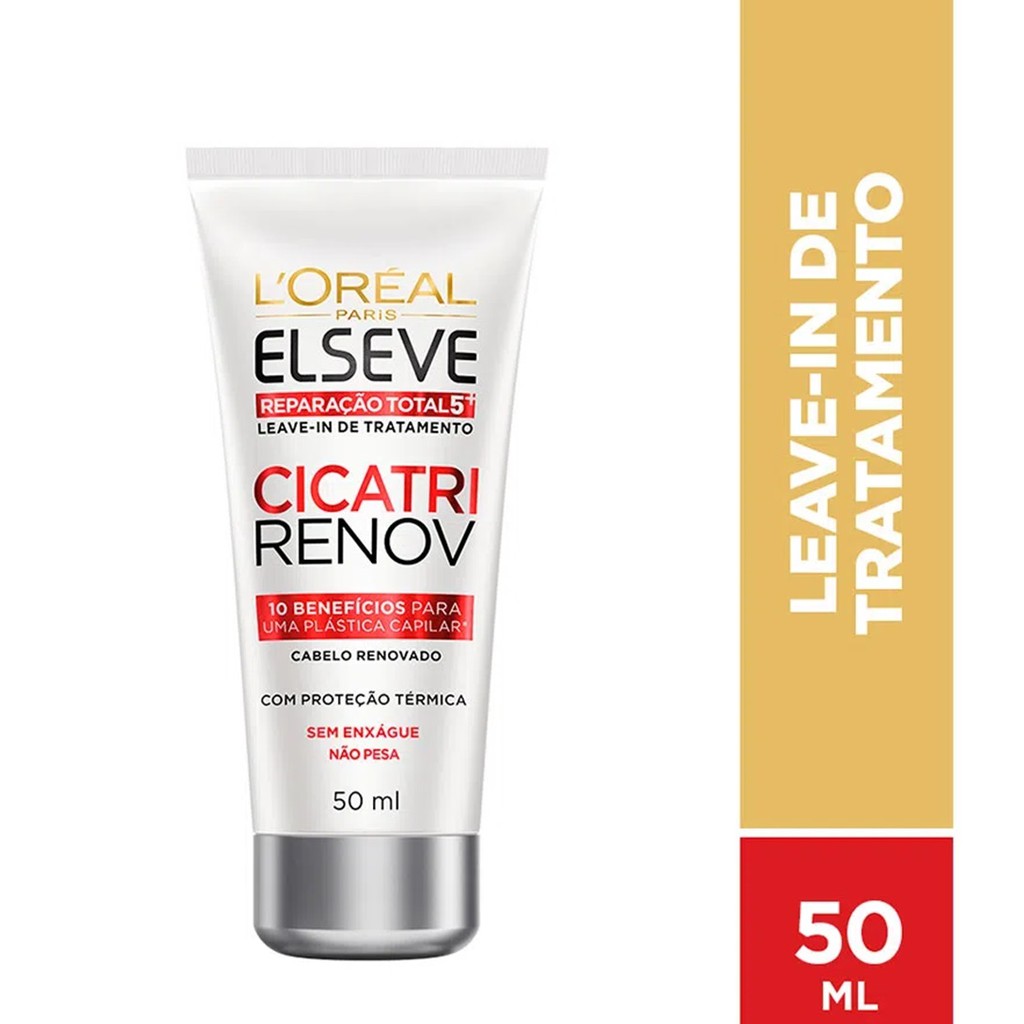 Elseve Cicatri Renov Leave-in 50ml 1 Elseve Reparação Total 5 Leave-in Cicatri Renov 50ml