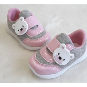 Tênis Infantil Menina Rosa Urso Fofo
