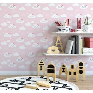 Papel de Parede Auto Colante Nuvem Infantil