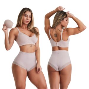 Calcinha Modeladora Renda Alta Reforço