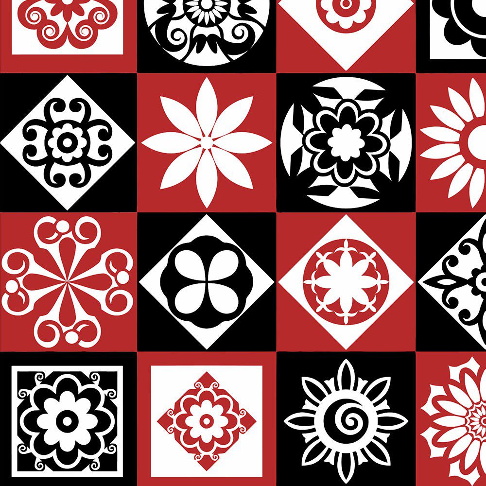 Adesivo de Parede Grego Mandala Vermelho 3m x 40cm 1 Adesivo de Parede Grego Mandala Vermelho 3m x 40cm