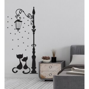 Adesivo De Parede Decorativo Poste Amor Gatinhos