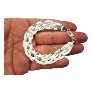 Pulseira Trançada Prata 925 18cm